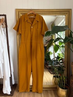 NWOT Big Bud Press Short Sleeve Jumpsuit Mustard 3XL